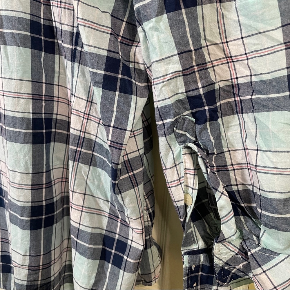 torrid Plaid Camp Shirt Plaid Alike Blue Button Front Button Sleeves Plus Size 5 - Picture 11 of 14